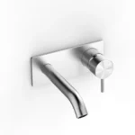 Elegant Concealed Wall-Mounted Faucet with Durable Brass 100% Italian 1 Handle Brushed Finish Minimalist Design Built-in Mixer
