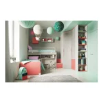 Best Seller High Quality Kids Bedroom Set Modern Design Wooden Particle Board & Metallic Parts Made in Italy for Retail Export