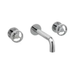 Italian 100% Built-In Concealed Wall-Mounted 3 Holes Washbasin Mixer High Quality Brass Two Levers Minimalist Design