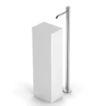 Elegant Freestanding Column Faucet 100% Italian Stainless Steel Floor-Mounted Basin Mixer for Washbasins Crafted in Brass