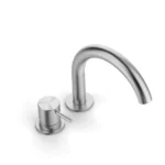 Modern Deck-Mounted Countertop Faucet Brushed Finish 1 Handle 2-Year Warranty High Quality Italian Stainless Steel Brass Valve