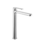 Modern High-Rise Wall-Mounted Brass Faucet 1 Handle Brushed Finish 2-Year Warranty Designed for Counter Installation