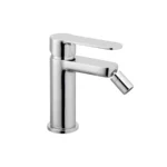 Modern Single-Lever Bidet Mixer Faucet Stainless Steel Deck Mount Complete Click-Clack Drain VF_HOME_DECOR (VF_MIX_27086)