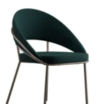 Elegant Italian-Made 100% Upholstered Metal Armchair with Contemporary Design for Indoor Use in Living Room Kitchen Dining Hotel